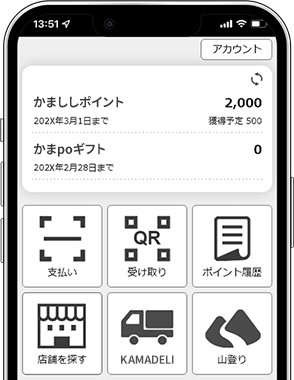 かまししちゃんアプリ画面イメージ